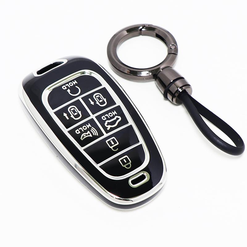 Mode TPU 7 Knoppen Afstandsbediening Sleutelhanger Hoes Accessoires Voor Hyundai Tucson Nx4 Staria Ioniq Sonata Nexo Dn8 Santa Fe Tm