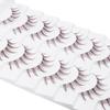 Spiky Brown False Eyelashes Clear Band Fake Eyelashes 10 Pairs Manga Lashes  Women