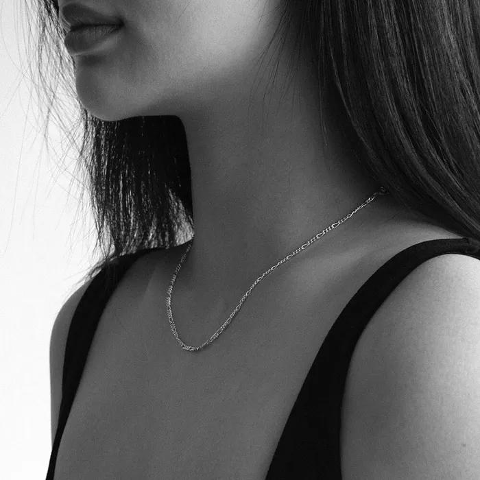Basic Figaro Necklace (silver925)(2color)