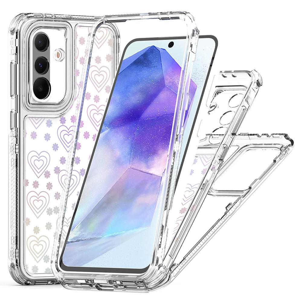 

For Samsung Galaxy A36 5G/A56 5G Case Acrylic TPU Clear Phone Cover with Laser-printed Film Hearts