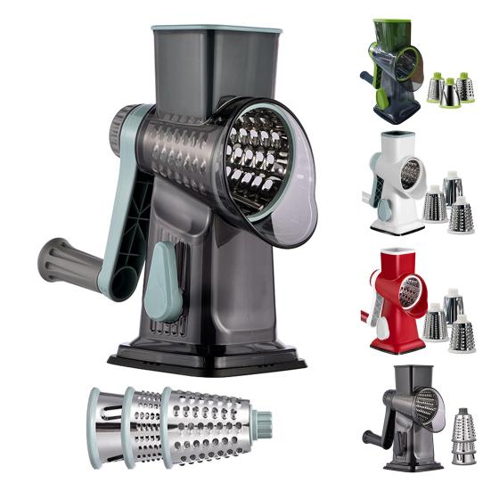 Handheld Roller Vegetable Slicer Adjustable Julienne Shredder for Home Kitchen Stainless Steel Blade Quick Vegetable Prep Tool with Protective Guard