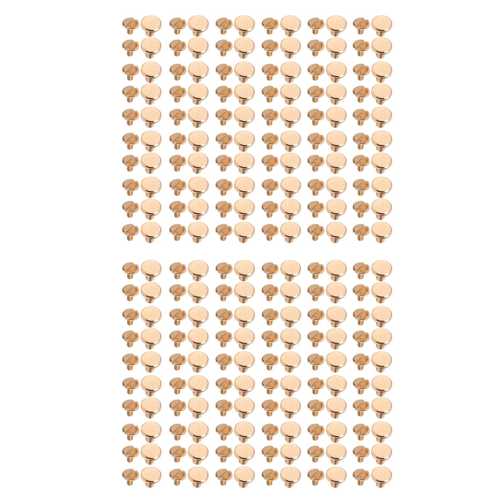 

120 комплектов винтов для переплета книг 9x8 мм, равномерное покрытие, стойкий цвет, более гладкие поверхности, винты Chicago Fla Gold