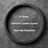 Universal Car Steering Wheel Cover 37-38cm Cowhide Suede Leather Wrap Breathable Non-Slip Auto Steering Wheel Cover for Cars