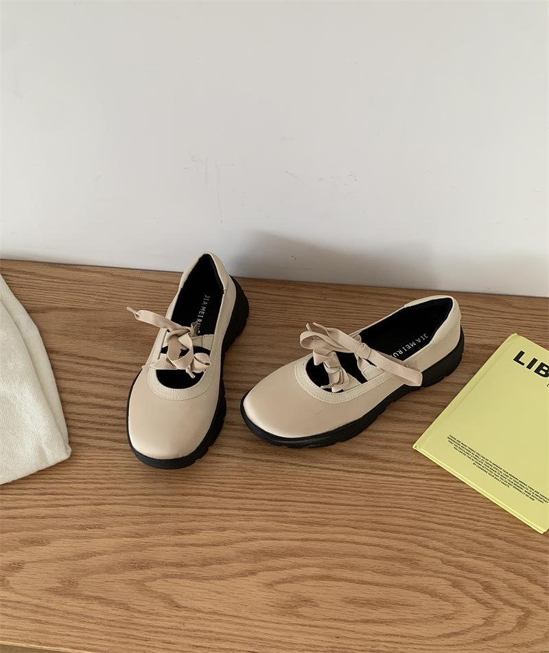 

Inner height-increasing French Mary Jane shoes, new one-word single shoes with bow in spring and autumn 2025 39 шампанского