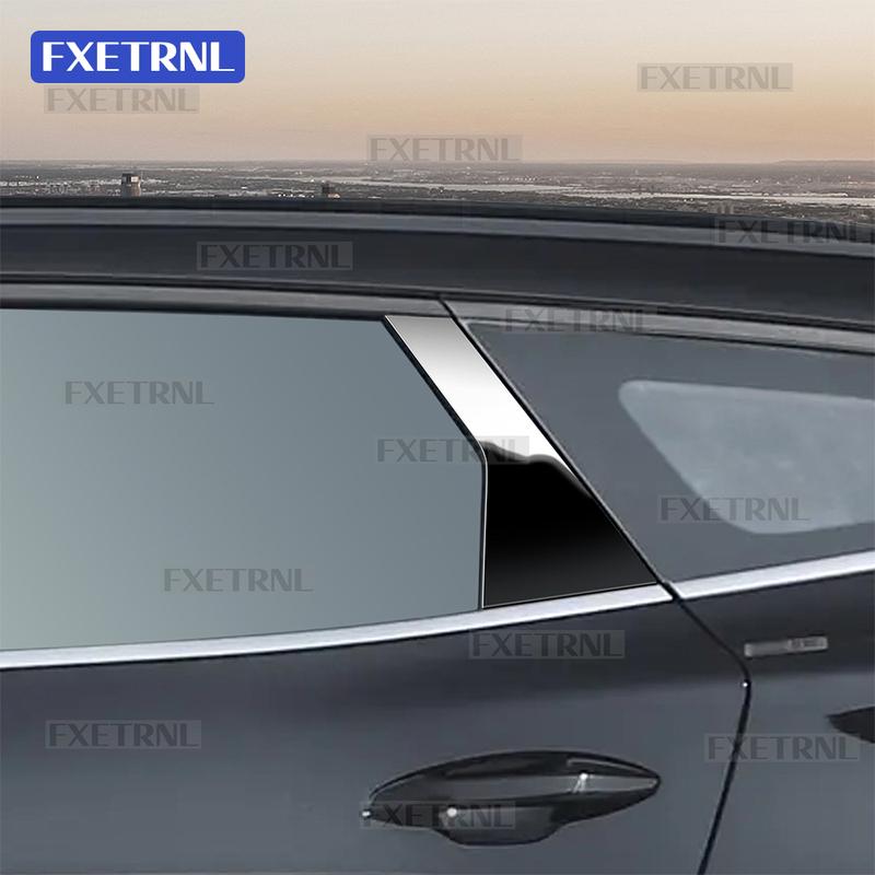 PC B Pillar Window Post Trim Sticker Glossy Black Carbon Fiber Texture For Kia Sportage 2026-2027 Universal LHD RHD Car