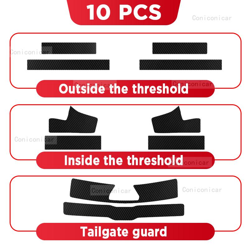 Autocollant de seuil de porte en fibre de carbone pour FORTHING T5 EVO 2025 Pédale de seuil Autocollant décoratif anti-rayures Accessoires