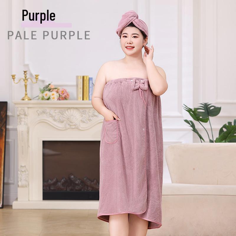 Plus Size Strapless Bath Wrap Towel for Women - Thick, Wearable Bathrobe for Spa & Salon