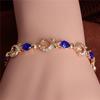 Sexy Lady Fashion 18k Gold Plated Heart 5 Colors Stones Bracelets & Bangles Jewelry