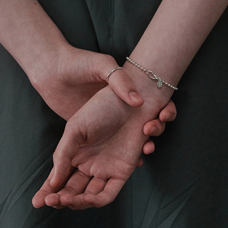 green [925 silver] Eight.silver.68 / mini rope bracelet