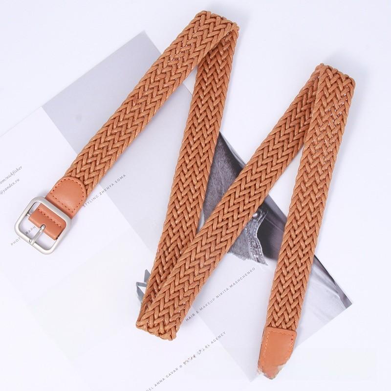 

Женский универсальный пояс из пеньковой веревки с металлической пряжкой, модный пояс для отдыха на открытом воздухе дубильная кора