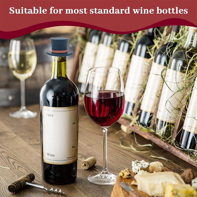 LMETJMA 3Pcs Silicone Magic Cap Wine Bottle Stopper Reusable Wine Stopper Bottle Caps Wine Sealer For Christmas Decorative JT235