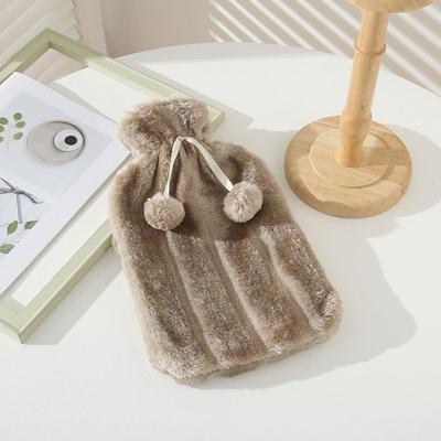 Yousheng 2000ML Rubber Hot Water Bottle with Soft Plush Cover Leak-Proof Back Neck Shoulder Menstrual Cramp Pain Relief Hot Cold Compress Warmer Bag