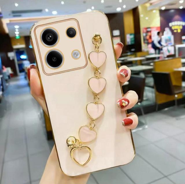 

Чехол для телефона с ремешком на запястье для Xiaomi Redmi Note 13 Pro Plus 12S 12 11 Pro Plus 11T Pro 11E 11S 11T 10 9 8, мягкая тонкая задняя крышка For Redmi Note10 Pro розовый