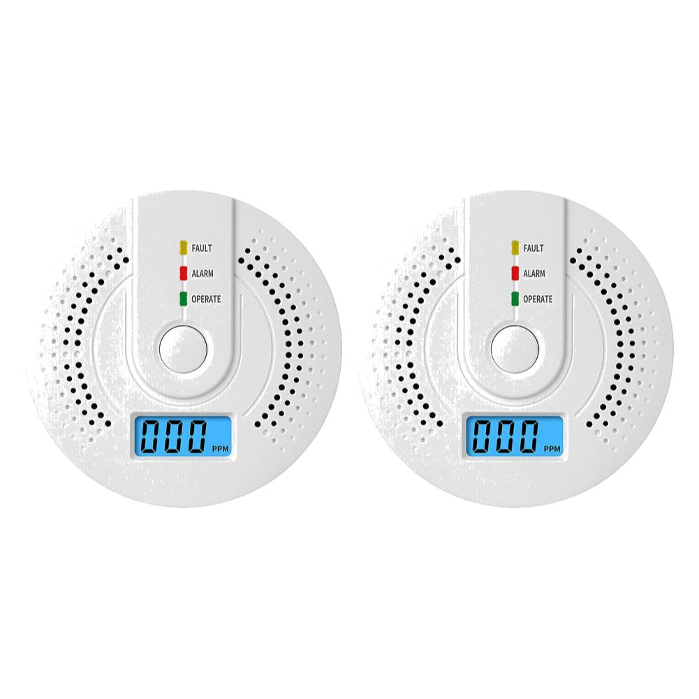 5-1PCS Digital Carbon Monoxide Detector Sound & Light Warning CO Alarm Sensor Battery Powered CO Gas Monitor for Home Warehouse