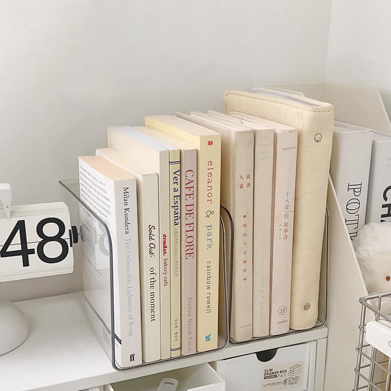 Portable Acrylic Book Stand Transparent Free Combination Bookshelf U-Shaped Book Folder Desk Storage Rack Home Office