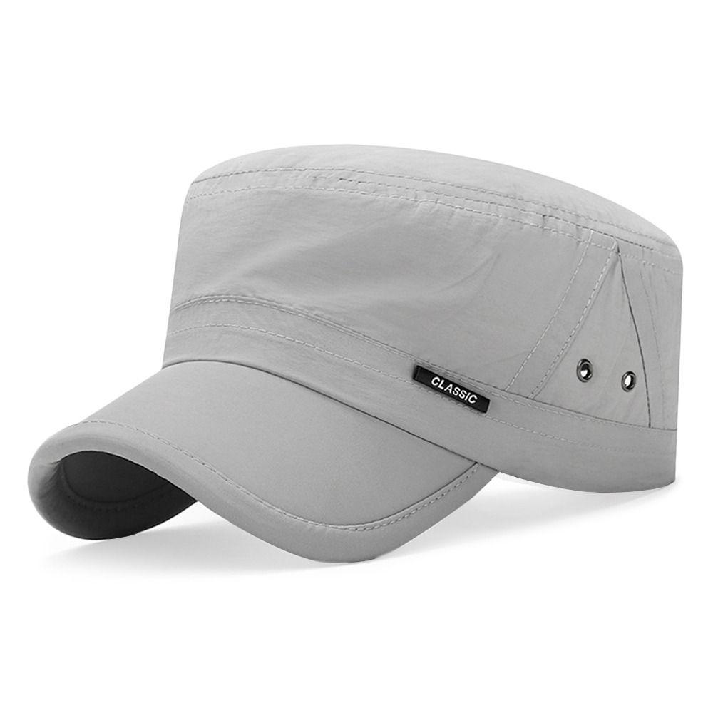 Men Baseball Cap Cadet Hat Breathable Adjustable Flat Top Cap Spring Summer Visor Hat Casual Outdoor Anti-Uv Cap