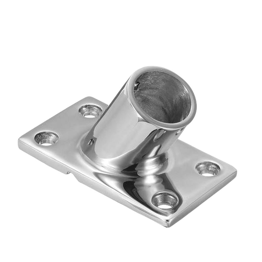 22mm 25mm 60° Handrail 316 Stainless Steel Fittings Tube Pipe Base Boat Rectangular Base Marine Fitting Boat Hardware