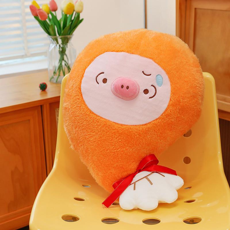 Cute Shrimp Fried Chicken Pig Plush Toy Adorable Doll Kids Birthday Gift Holiday