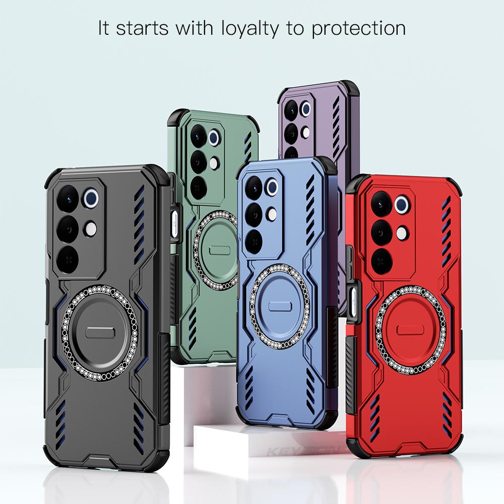 KEYSION Hollow Heat Dissipation Case for Realme C85 5G Silicone+PC Magnetic Cooling Shockproof Phone Cover for OPPO Realme C85