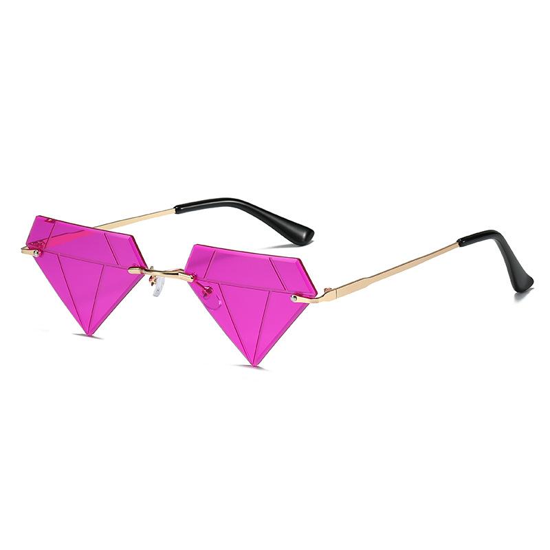 Frameless sunglasses, European and American personalized street show diamond glasses, hip-hop sunglasses