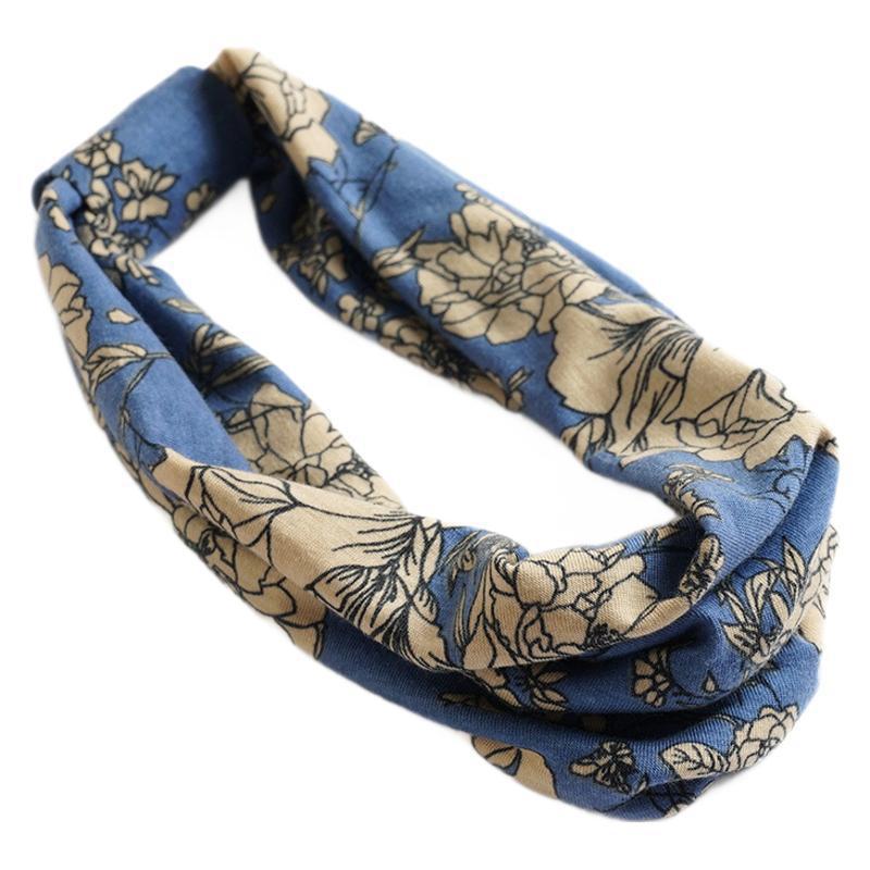 Women's European Bohemian-Style Cashew Flower Print Elastic Sports Headband