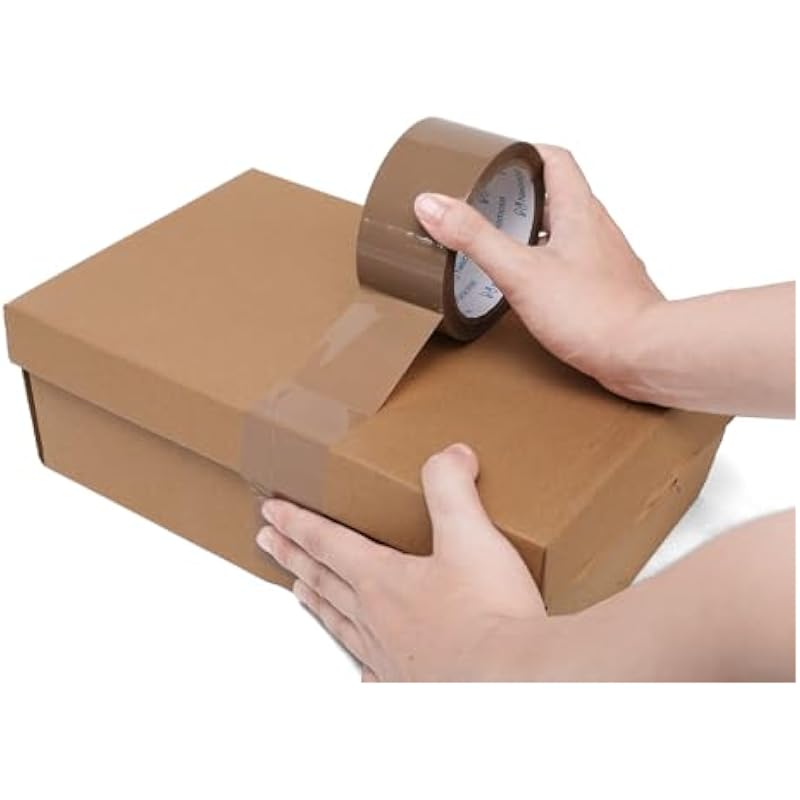 Neomate Low Noise Brown BOPP Packaging Tape | 48mm x 50m, Pack of 2 |Heavy-Duty Durable Tan Tape for Packaging, DIY