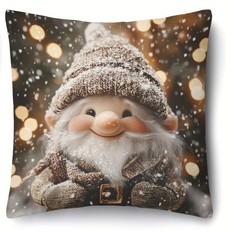 

Праздничные наволочки снеговика и рождественского гнома для уютного праздничного декора, чехол для диванной подушки, новогоднее украшение для дома и комнаты 16x16Inch