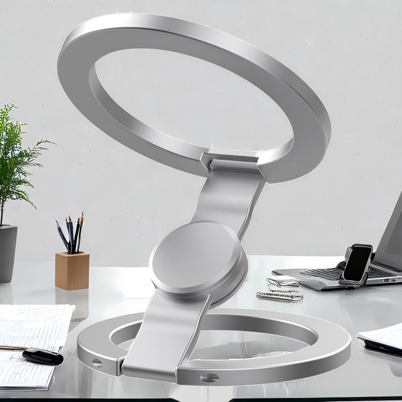 Rotating Magnetic Phone Holder Stand - Double-Sided, Foldable, Desktop Support for Relaxed Use