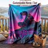 Custom Text Flannel Throw Blanket, Lightweight Cozy Bed Sofa BlanketArcane