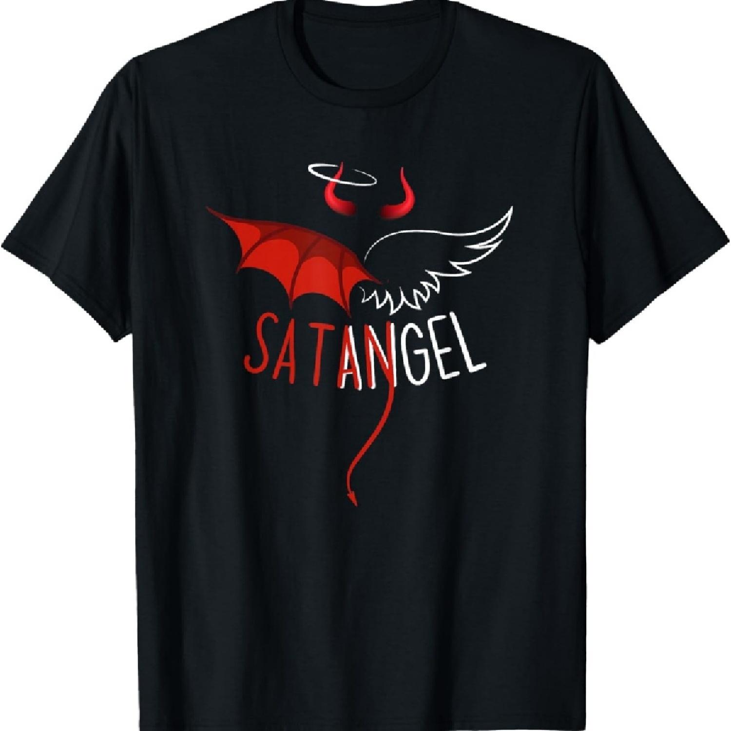 

Angel and Devil and Happy Valentine with Heaven and Hell. T-Shirt XXXXXL