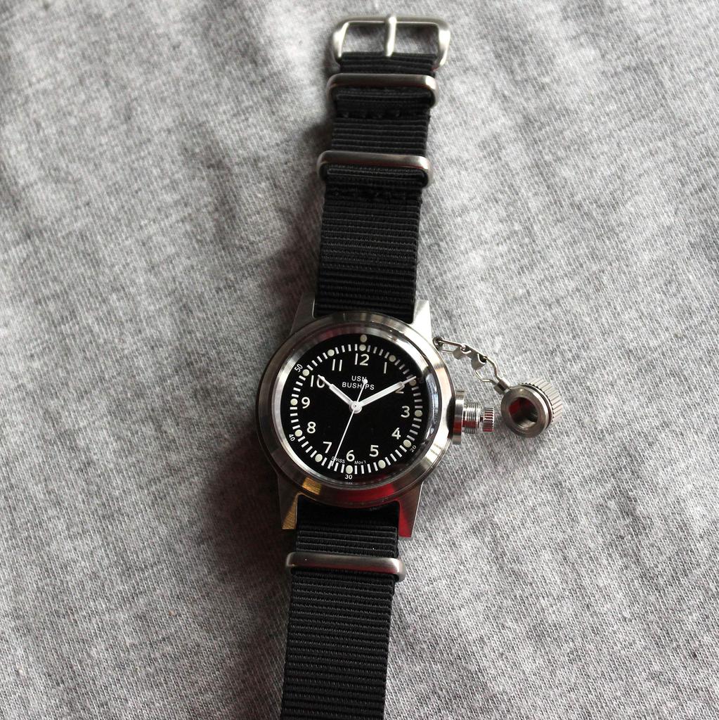 watch Military watch US MARINE USN BUSHIPS type [Naval co.] Mil.-04 SV/BK