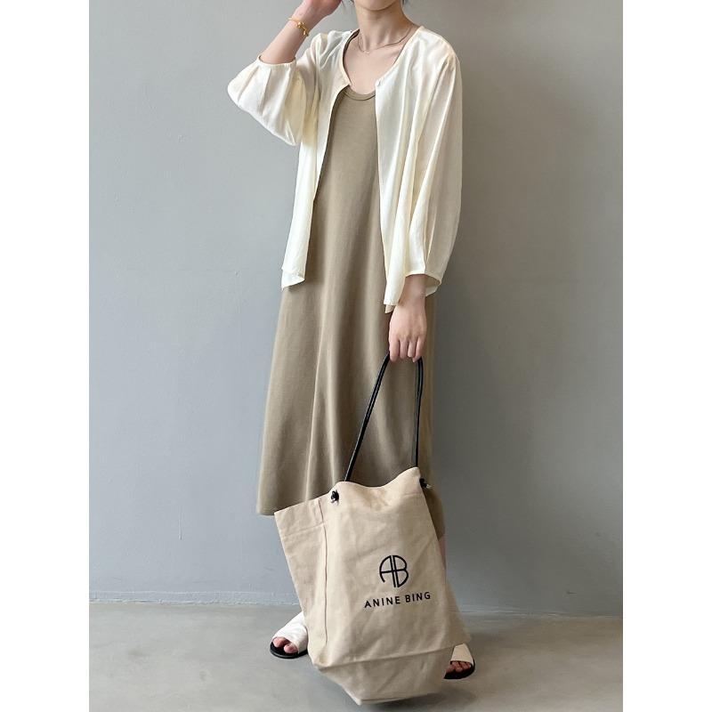 Round Neck One Button Sun Shirt Women's Spring and Summer Loose Cardigan Seven-tenths Sleeve Cardigan