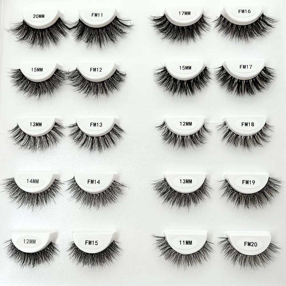 Clear Band Eyelashes Natural Fluffy 3D Mink Lashes D Curl Volume Wispy False Eyelashes With Clear Band Soft Reusable Lashes