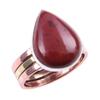 Natural Red Jasper Gemstone Handmade 925 Sterling Silver Two Tone Ring S.7 v3k21
