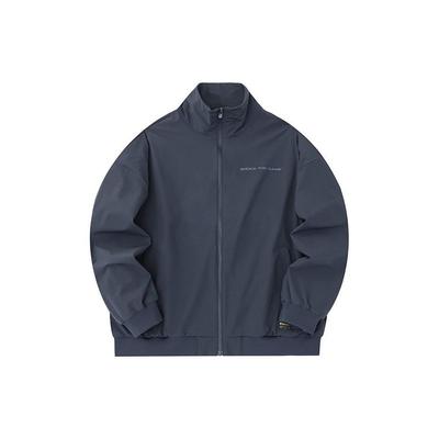 Solid Color Zip Collar Jacket Men Jackets Crab-Gray 152331602-3