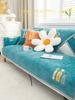 Fashion Vase Embroidery Sofa Towel Thicken Chenille Soft Couch Cover for Sofa Anti-slip Solid Color Sofa Cover for Living Room