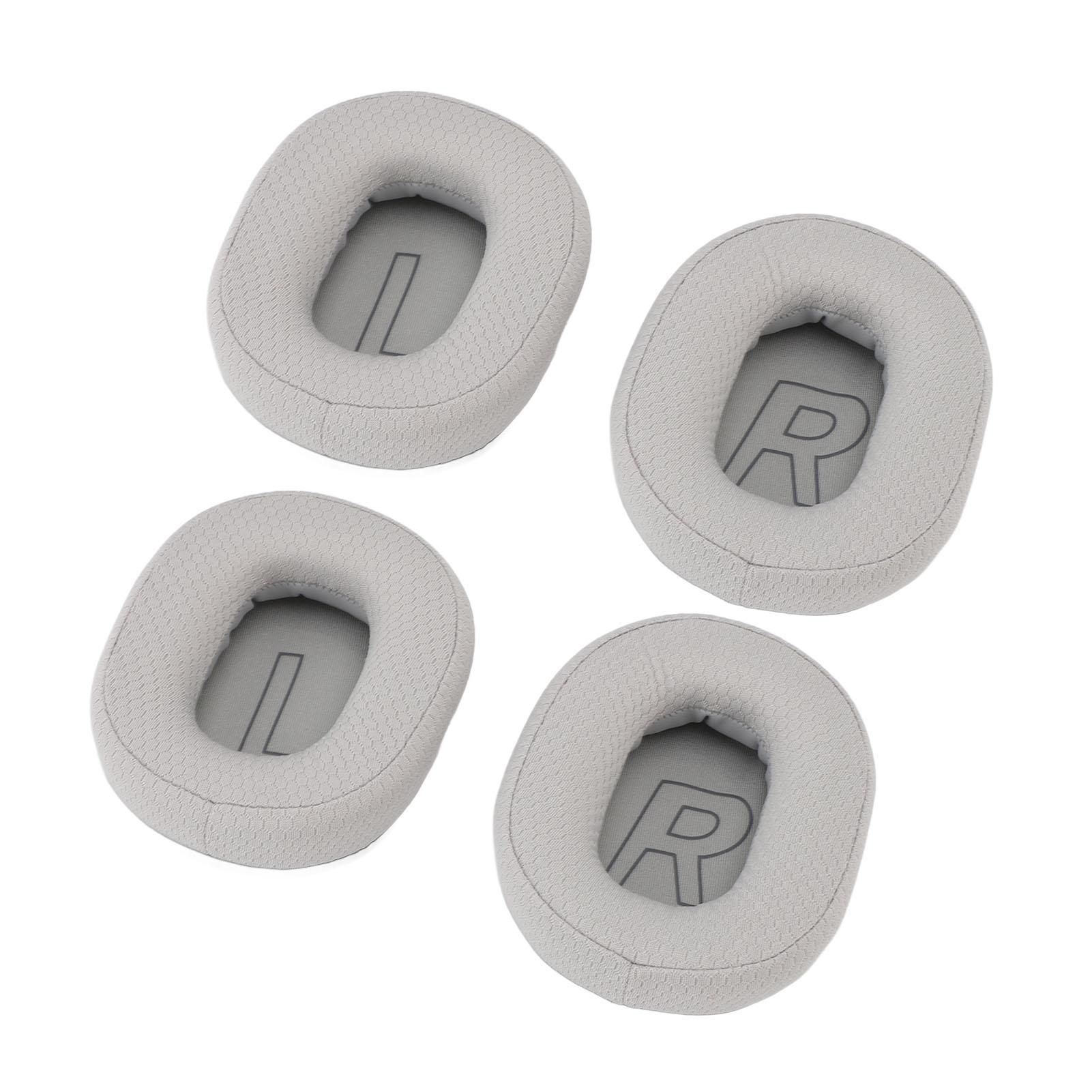 2 Pairs Ear Pads with Breathable Mesh Fabric Memory Foam Comfortable Headphones Replacement Earpads серый