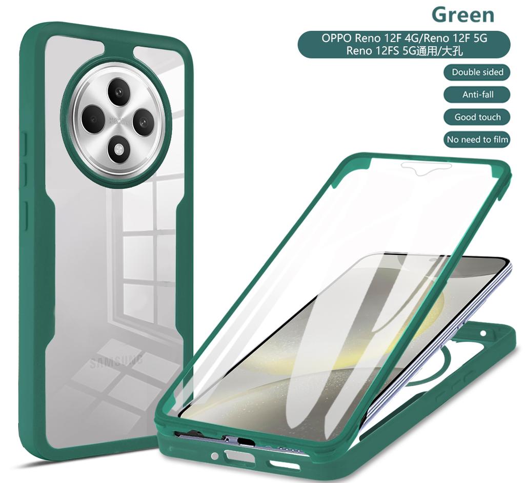 Nárazuvzdorný 360 Průhledný Kryt pro OPPO Reno 12 Pro Reno12 Reno 12F 12 F FS 12FS Reno12F Kryt Ochrana Objektivu Fotoaparátu a Displeje Celková Ochrana