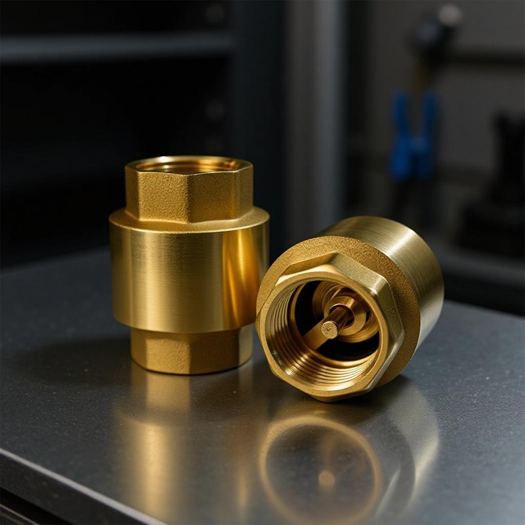 Brass Spring Loaded Check Valves Heavy Duty Internal Thread Design Vertical Mounting Suitable For Industrial Pipe System