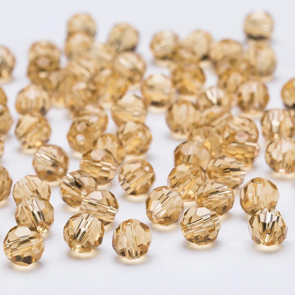 3 4 6 8mm AB color Round Crystal Beads Faceted Transparent Glass Bead Loose Spacer Bead for Jewerly Making DIY Bracelet Necklace