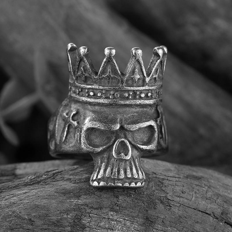 Dropshipping Men's Calvarium Skull Ring Gothic 316L Stainless Steel Biker Ring Motorcycle Band Jewellery Party Gift OSR734