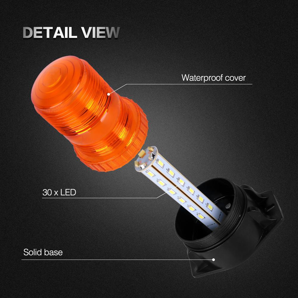 LED Car Flashing Beacon Strobe Emergency Light Flash Lamp Amber 12V-30V