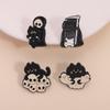White Ghost With Cat Enamel Pins Spooky Pumpkin Skull Boo Kitten Halloween Brooches Lapel Badge Jewelry Gifts for Friends