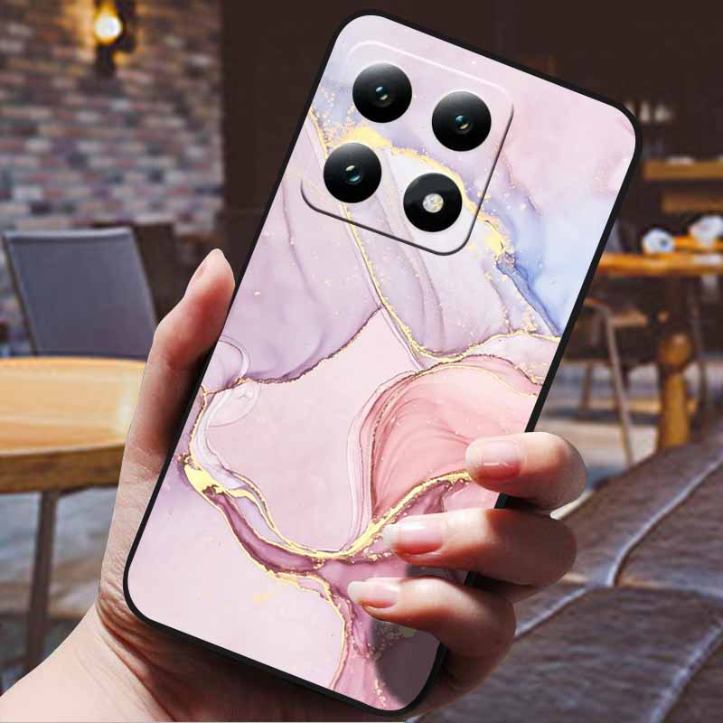 Marble Patterns Phone Case For Xiaomi 14T pro TPU Black Cover Bumper Xiaomi 14 pro Ultra 14 T Funda Capa Fashion Soft Shell Case -Xiaomi 14T  5G