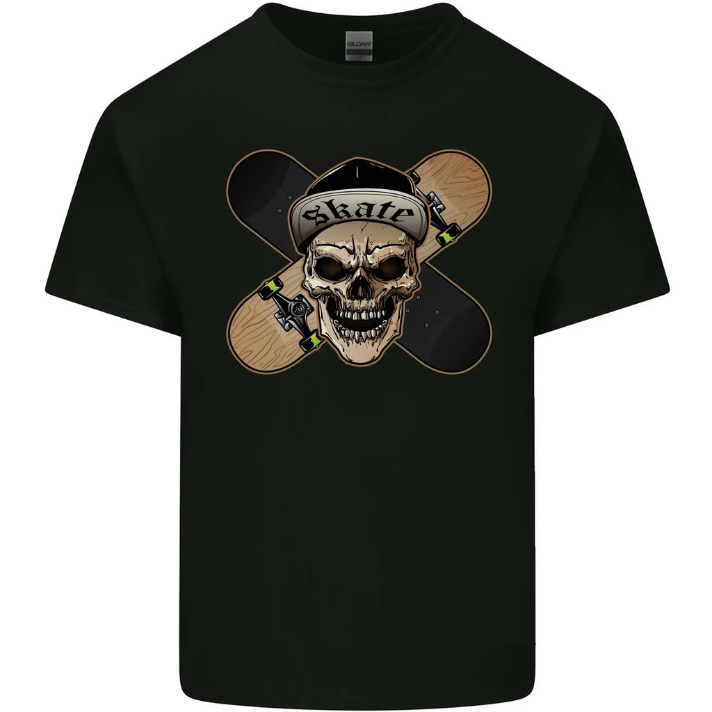 Skateboard Skull Skateboarding Kids T-Shirt Childrens