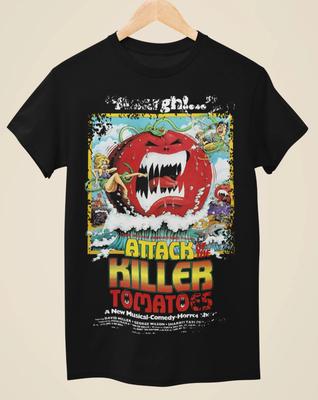 Attack of the Killer Tomatoes - Movie Poster Inspired Unisex Black T-shirt