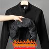 2025 Winter Men's Ollie Fleece Flannel Half-Zip Stand Collar Hoodie with Plus Velvet for Warmth and Cold Protection