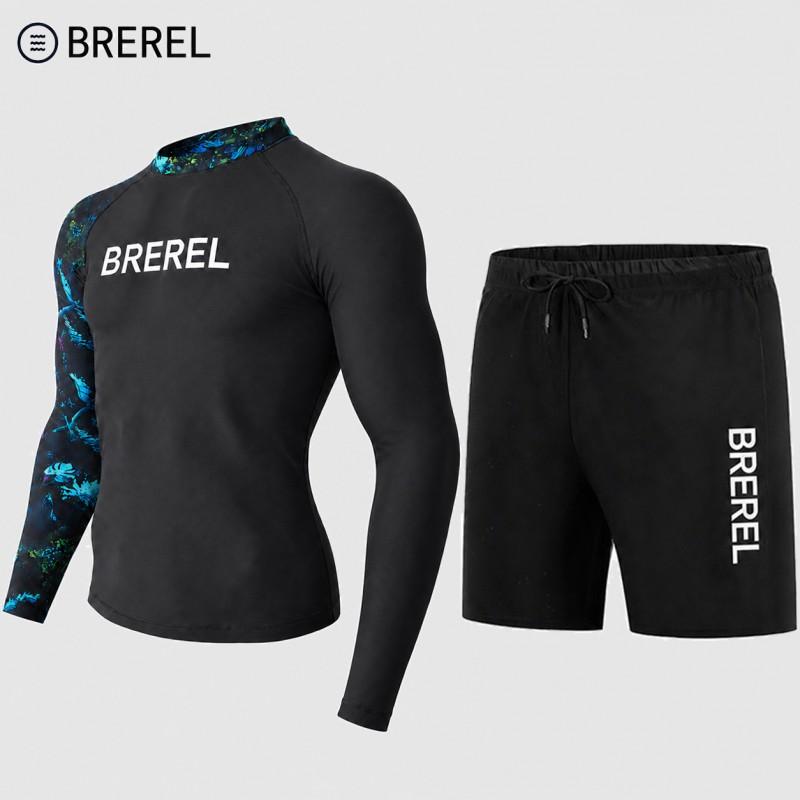 Herren UV-Schutz Rash Guard Set Langarm Schnelltrocknend Badeanzug Surfen Schnorcheln Tauchen Schwimmen