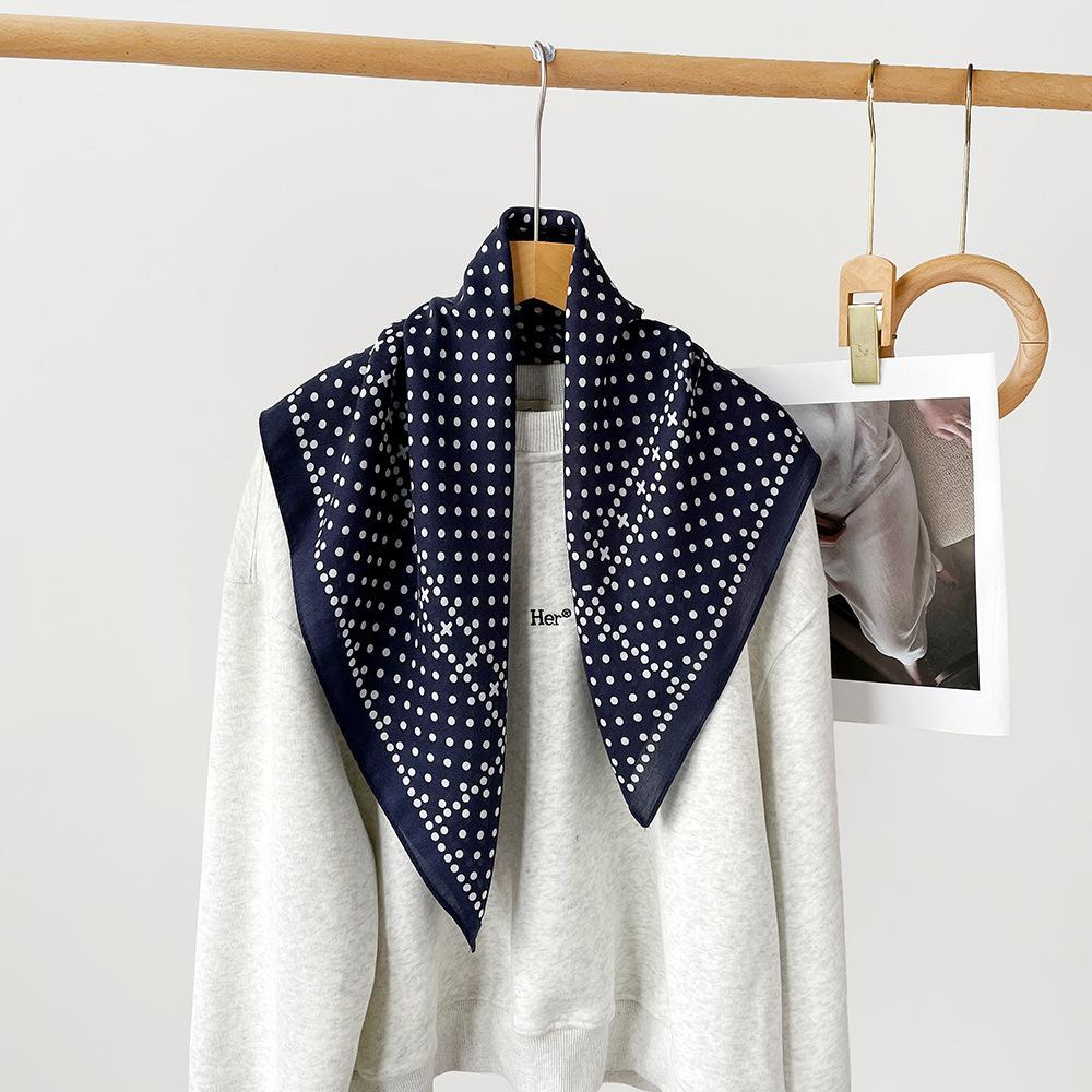 Retro Cotton And Linen Herringbone Pattern Small Square Scarf Silk Scarf Versatile Square Scarf Belt Silk Scarf Clothing With Neck Scarf