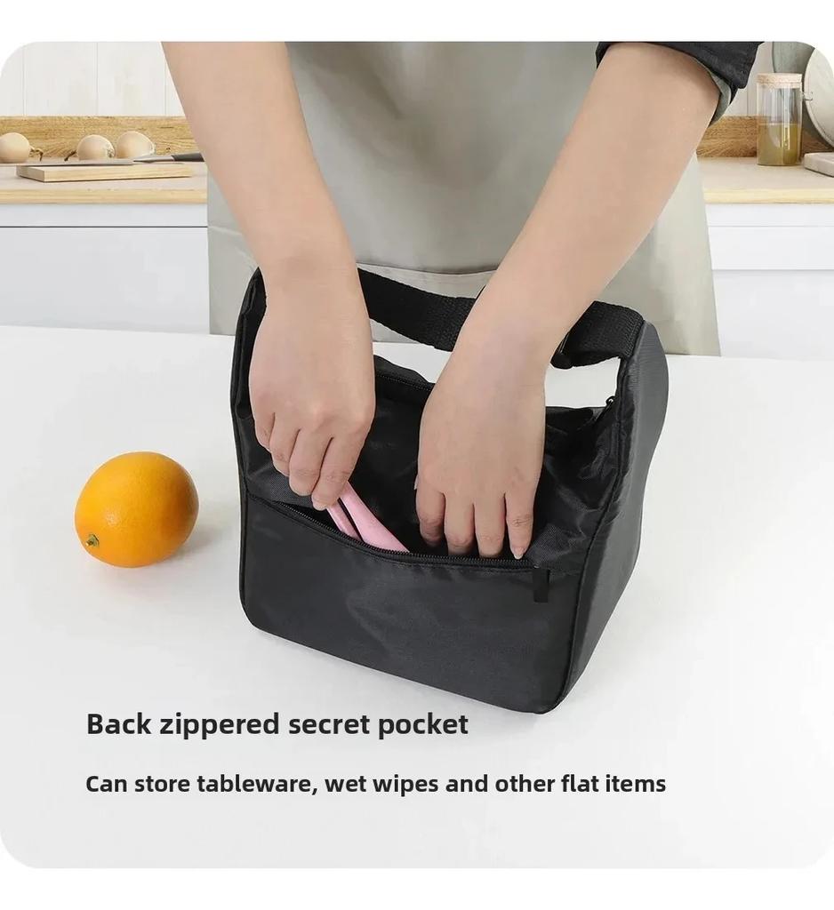 Isolierte wasserdichte Lunchtasche mit verdickter Aluminiumfolie, tragbare handgehaltene Thermos-Lunchbox für Büroangestellte & Studenten -